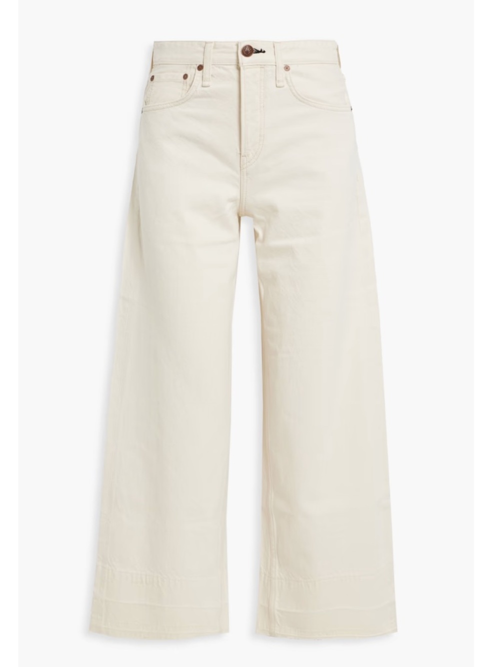 Rag & Bone  Cream Ecru  Wide Leg Cropped Jeans
